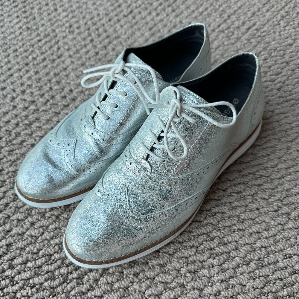 8.5 Cole Haan Women's Silver OriginalGrand Oxfords